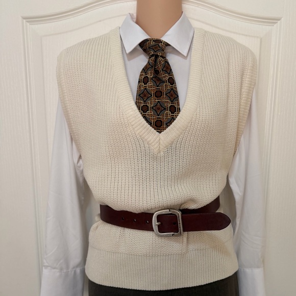 Z Inc. Accessories - Vintage 100% Silk Z Inc. Geometric Patterned Tie in Brown, Gold, and Gray